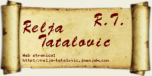 Relja Tatalović vizit kartica